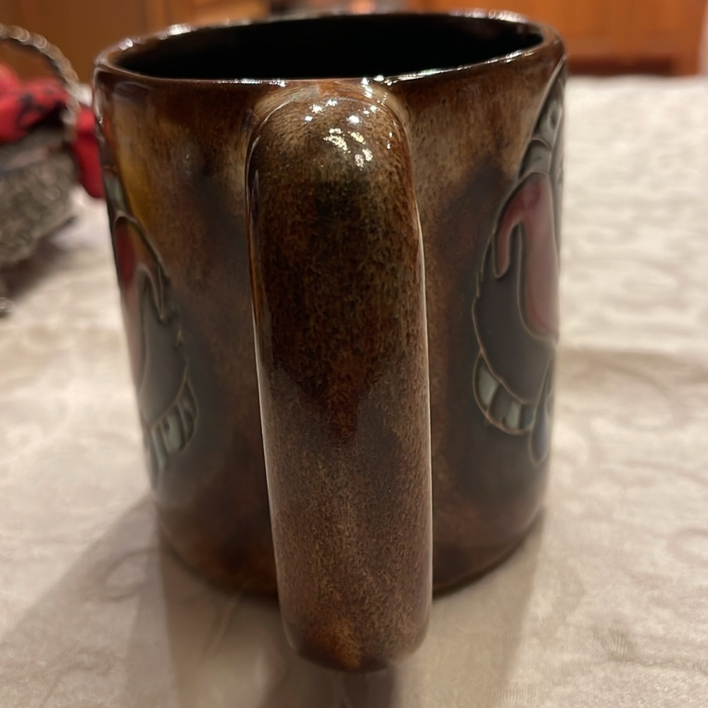 Artistic Brown Ceramic Mug “ Aquarius “ Design by Mara Mexico - Picture 8 of 10